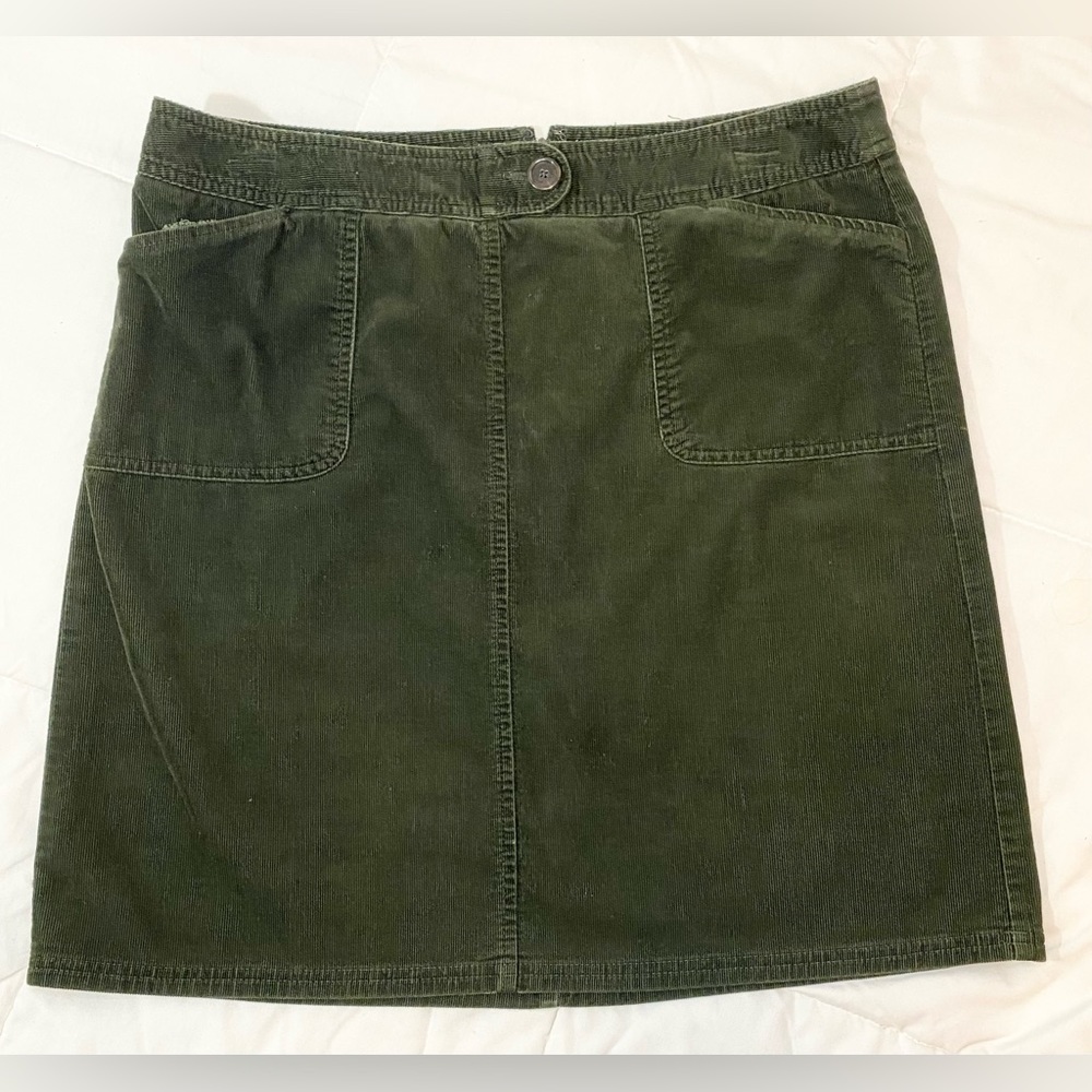 Ann Taylor Green Corduroy Skirt